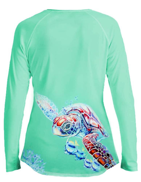 Women's V-neck Sea Turtle Performance shirt - KnottyTails