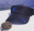 Redfish Outline in Blue on Black Visor - KnottyTails