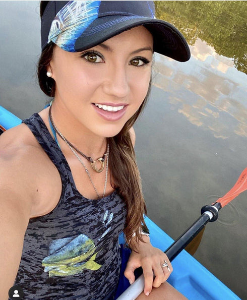 Redfish Tail On Black Fishing Visor - KnottyTails