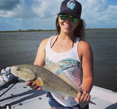 Redfish Tail Circle KnottyTails Snapback Hat - KnottyTails