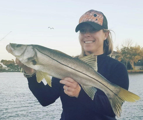Redfish Scale Pattern on Black Snapback Hat - KnottyTails
