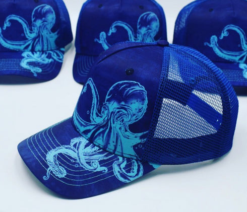 Octopus In Water KnottyTails Snapback Hat - KnottyTails