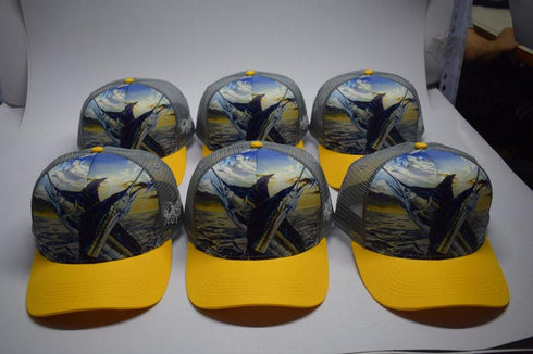Sunrise Offshore on Yellow Snapback Hat - KnottyTails