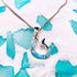 Unique Larimar Stone Hook Necklace in Authentic Sterling Silver