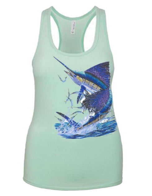 Women's Sailfish Racerback Tank - KnottyTails