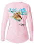Women's V-neck Redfish and Crab Performance shirt - KnottyTails