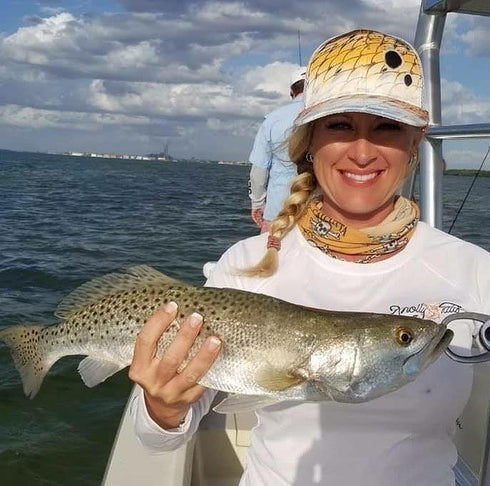 Redfish Belly Scale Pattern, Fishing Snapback Hat - KnottyTails