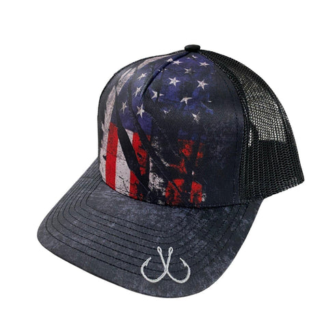 USA Double Hook KnottyTails Fishing Snapback Cap - KnottyTails