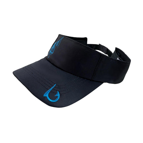 Redfish Outline in Blue on Black Visor - KnottyTails