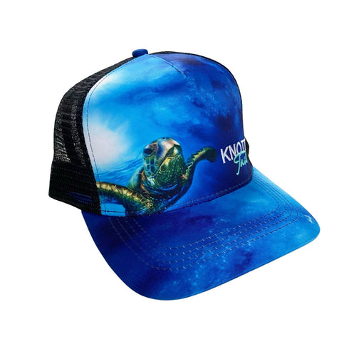 Sea Turtle Snapback Hat Black - KnottyTails
