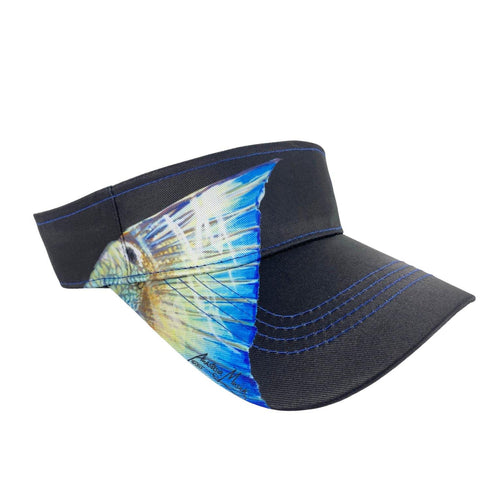 Redfish Tail On Black Fishing Visor - KnottyTails