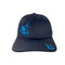 Redfish outline in blue on Black Snapback Hat - KnottyTails