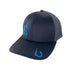 Redfish outline in blue on Black Snapback Hat - KnottyTails