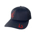 Redfish Outline in Red on Black Snapback Hat - KnottyTails