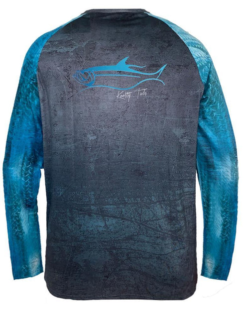 Men's Long Sleeve Blue Tarpon Fishing Shirt - KnottyTails