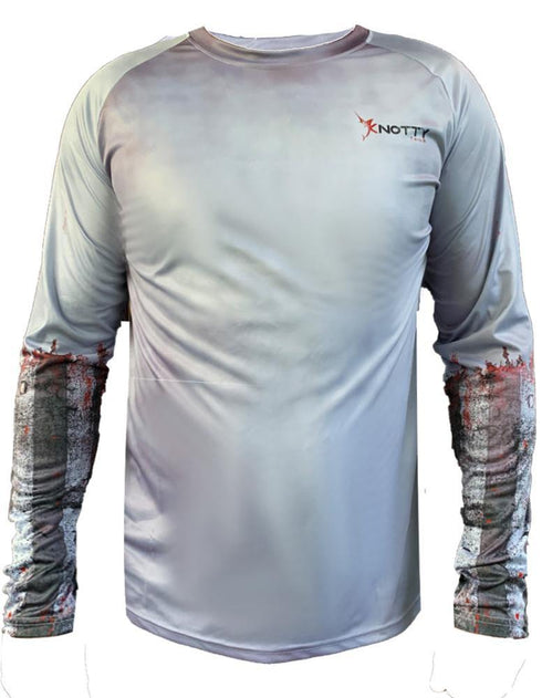 Mens American Flag, KnottyTails Grouper Salt Water Addict Fishing Shirt - KnottyTails