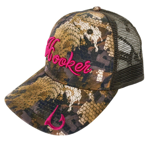 Hooker Fishing Snapback Hat on Camouflage - KnottyTails