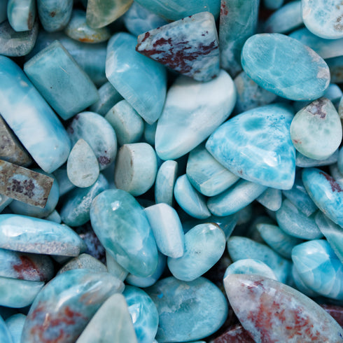 Unique Larimar Stone Hook Necklace in Authentic Sterling Silver