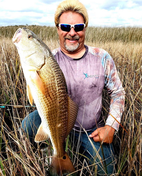 Mens Brown Redfish Performance Shirt - KnottyTails