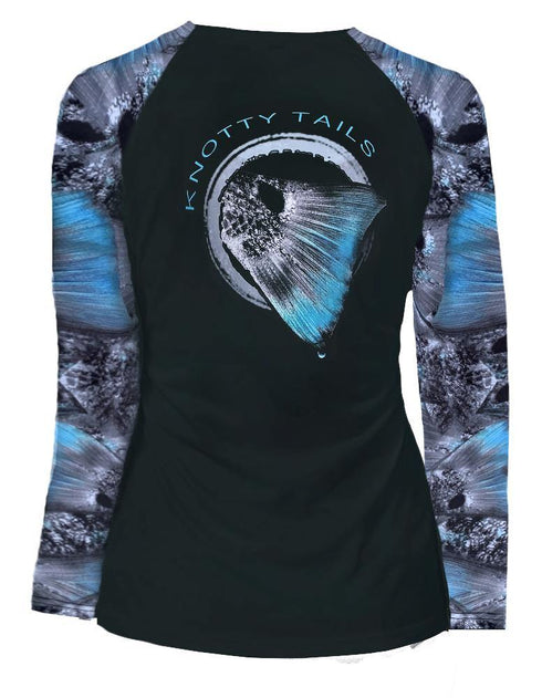 Women's V-neck Redfish Tail Performance Shirt - KnottyTails