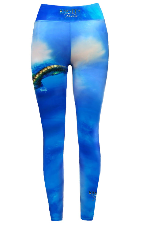 Women's Sea Turtle Full-Length Sun Protective Performance Leggings - KnottyTails